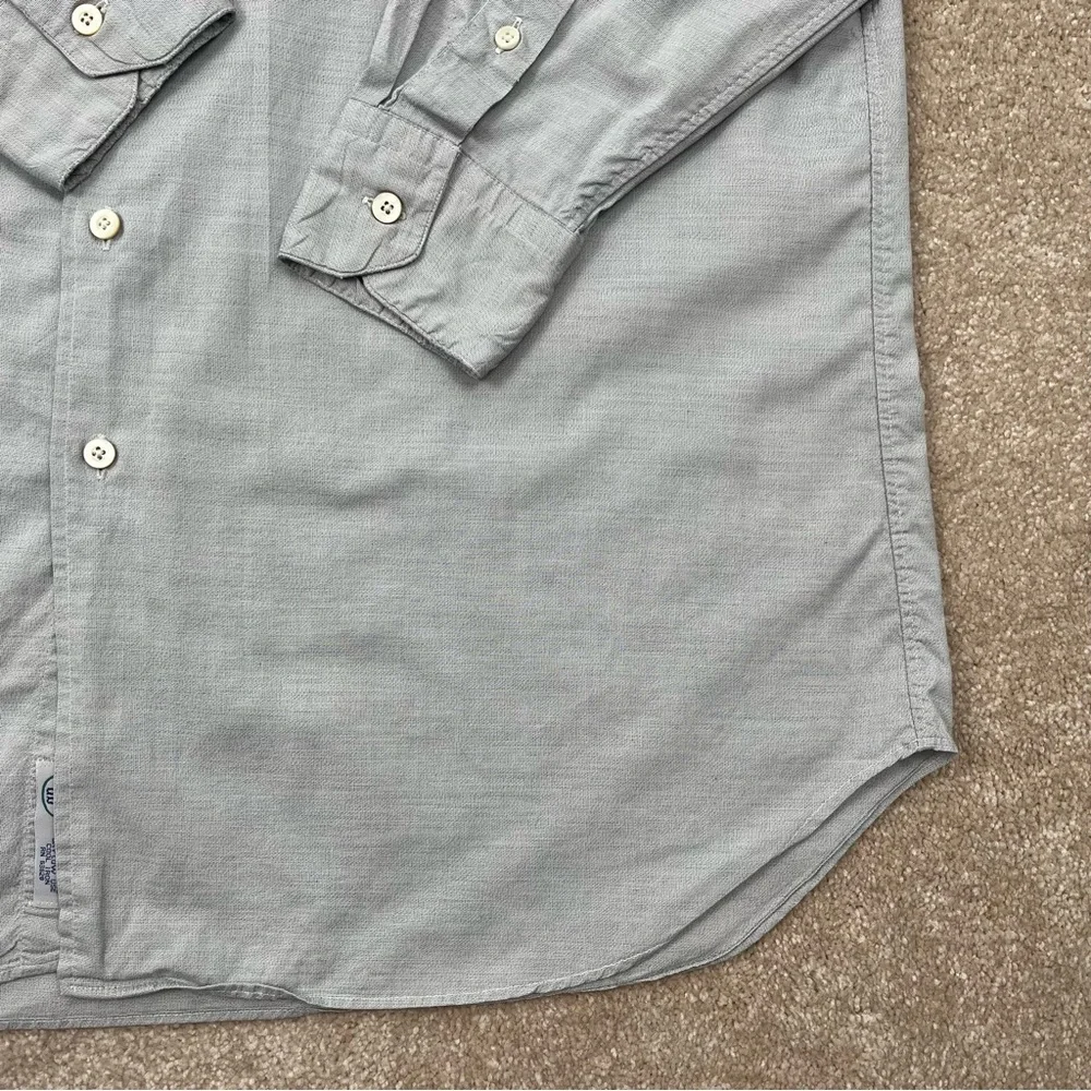 Gitman Bros Shirt Adult 16.5 Gray Button Up Cotton Long Sleeve Dress Shirt Men